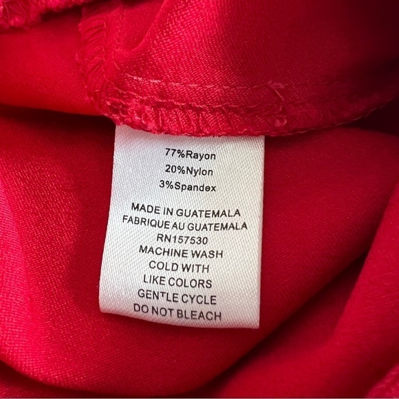 Glimpse Stretch Pants Red Pull on Elastic Waist Women's Size Medium - Picture 7 of 8